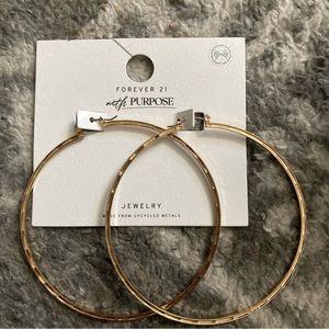 NWT Forever 21 Large Gold Hoop Earrings